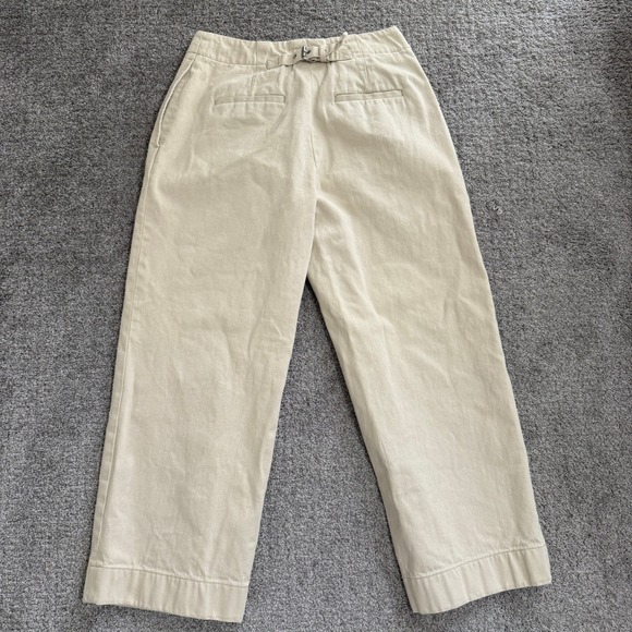 Club‎ Monaco Women's Wide Leg Beige Trousers Pants with Pleats Minimalist Sz 2 - Picture 11 of 12